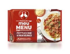 FETTUCCINE AO MOLHO BOLONHESA COM QUEIJO PARMESÃO RALADO CONGELADO PERDIGÃO MEU MENU COM 300G